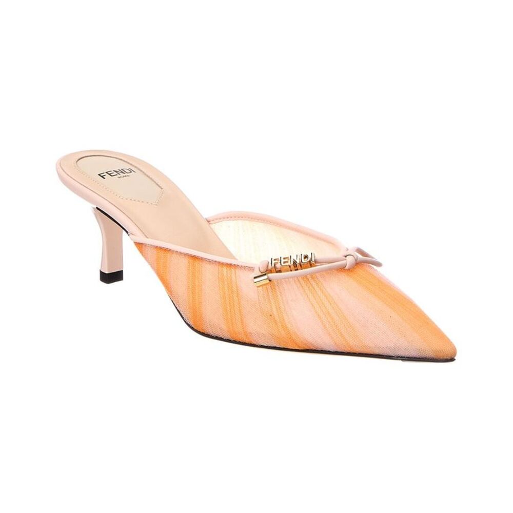 Fendi Colibri Lite Mesh & Leather Mule, Pink
